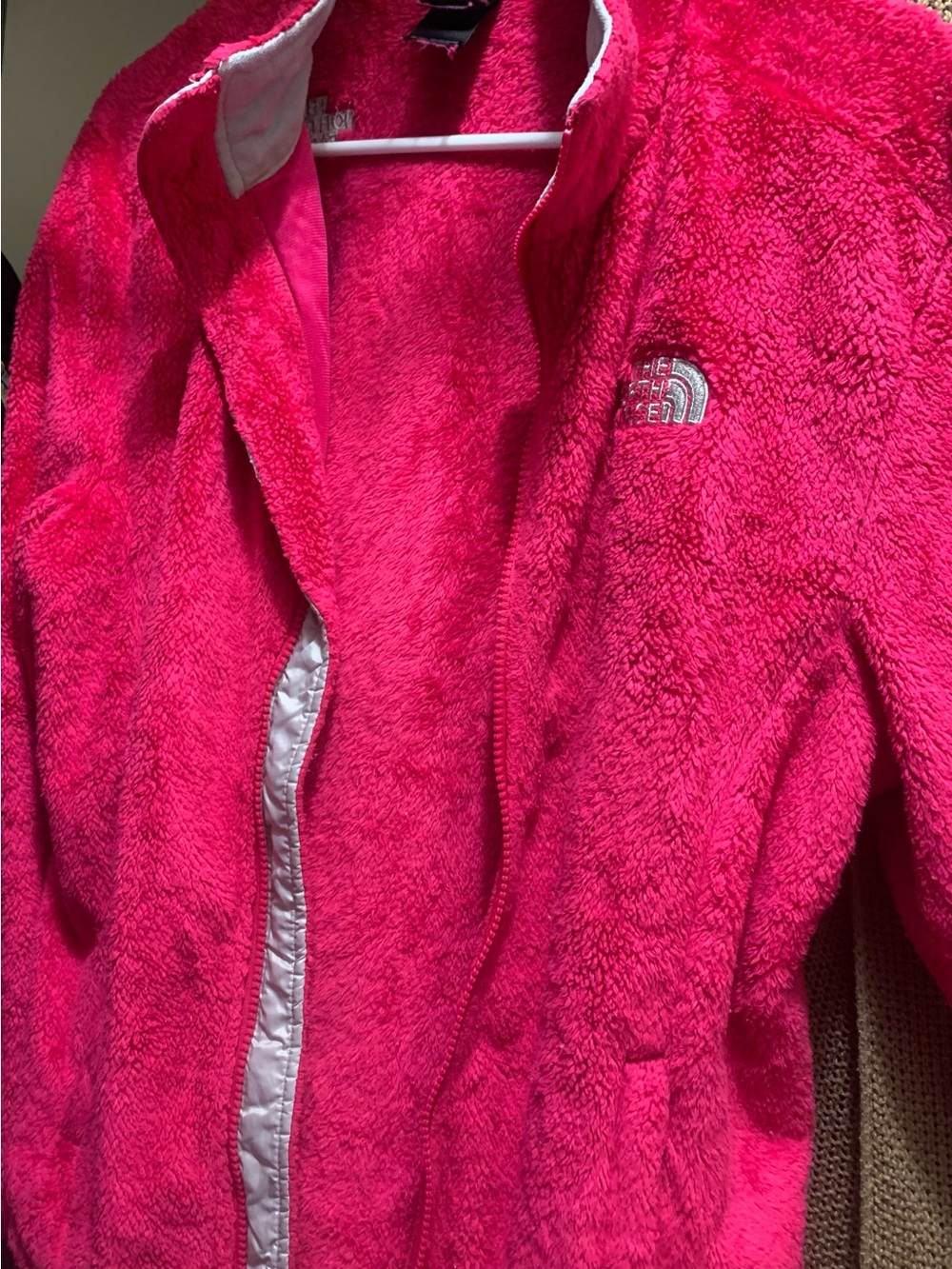 The North Face Kids Bright Pink Fleece Puffer Jacket